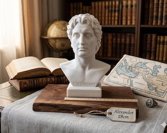 Alexander the Head Bust - Greek Cast Marble Statue, Handmade in Greece