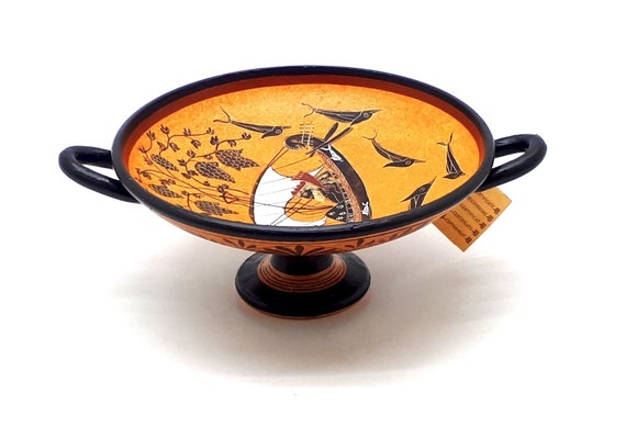 God Dionysus Cup Ancient Greek Vase Pottery Kylix Copy Museum Etsy