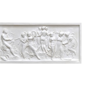 god apollo nine muses and three graces relief plaque frieze Greek sculpture wall decor museum copy