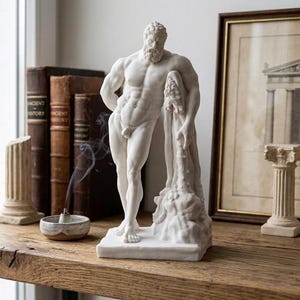 Standbeeld Farnese Hercules: 9,84-inch gegoten marmer van museumkwaliteit - beeldhouwkunst Griekse mythologie