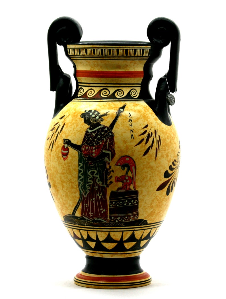Amphora Vase Goddess Diana Artemis /& Athena Ancient Greek Pottery Ceramic **Free Shipping and Free Tracking Number**