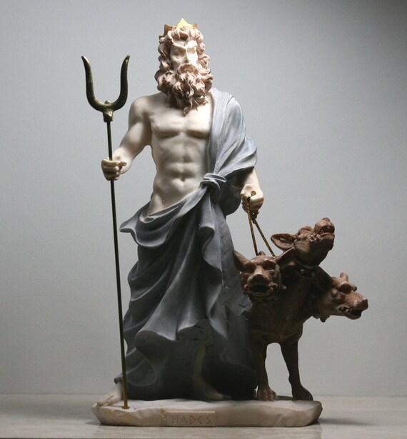 HadesPlutoGott der Unterwelt &amp; Cerberus Alabaster Statue Etsy