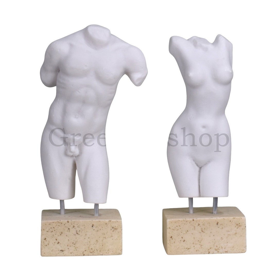 Female and Male Body Torso Set Erotic Nude Art Sexy Greek Statue