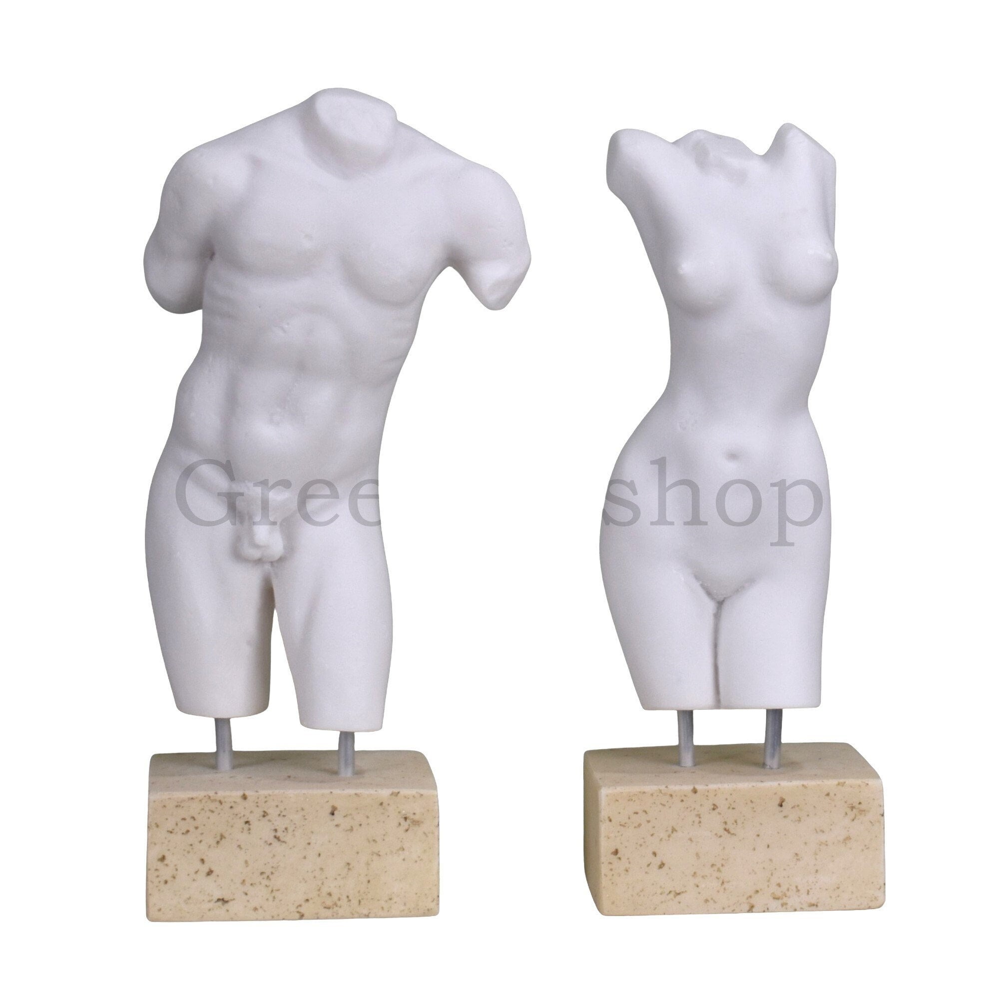 Female and Male Body Torso Set Erotic Nude Art Sexy Greek Statue picture