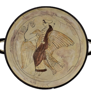 Déesse Kylix Aphrodite chevauchant une oie Vase Poterie grecque antique Céramique