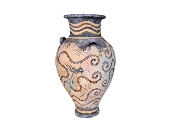タコ ミノア文明の花瓶 ヒュドリア 古代ギリシャ クレタ島 陶器 絵画