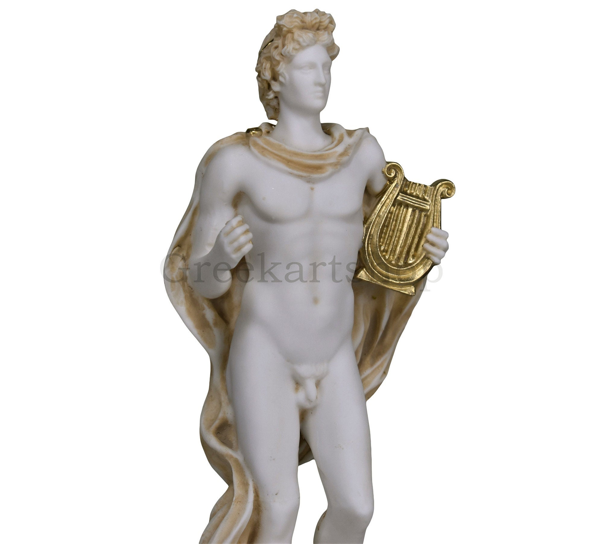 APOLLO Greek God of Music Cast Marble Statue Sculpture 8.85 pic image
