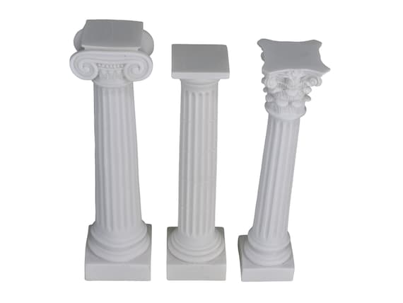 Greek Column Set of 3 – Ionic Doric Corinthian Orders – Classical