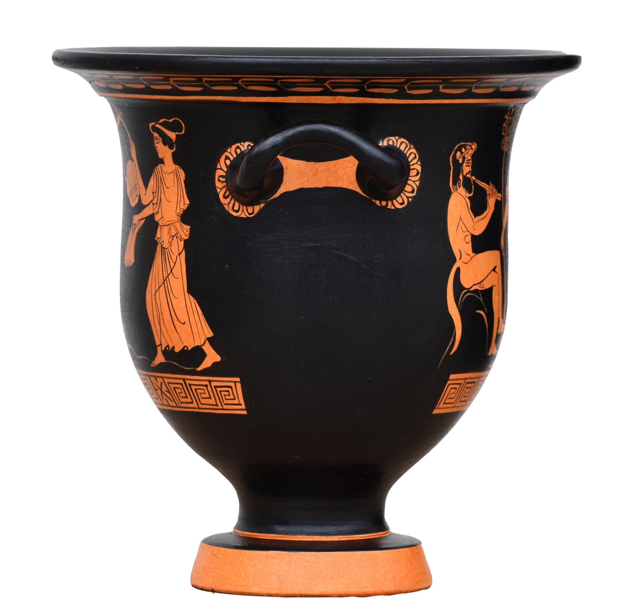 オルフェウスの死を描いたクラテル型花瓶。古代ギリシャ陶器