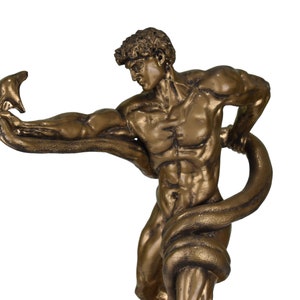 Athlete Wrestling With a Python Snake Nude Male Greek Cast Marble ...