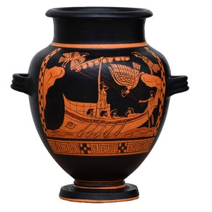 Odysseus & Sirens Stamnos Ancient Greek Ceramic Vase Pottery Copy 480 BCE