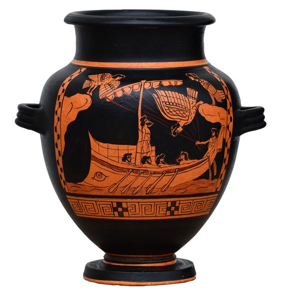 Ulysse et sirènes Stamnos vase en céramique de la Grèce antique, copie de poterie 480 avant notre ère