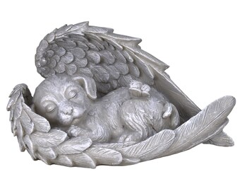 angel dog pet memorial grave marker Statue Sculpture resin