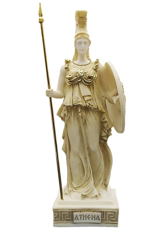 Athena Goddess Statue, Gold Athena, Athena Sculpture, Athena Figurine, Minerva Statue, Olympian