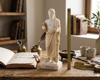Heraclitus Statue, Greek Philosopher cast Marble Sculpture, Ancient Greek Art Decor, Home Office Philosophy Gift, Greek History Figurine