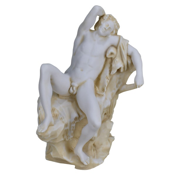 Barberini Faun Sleeping Drunken Satyr Nude male Greek Roman Statue Sculpture Cast Marble