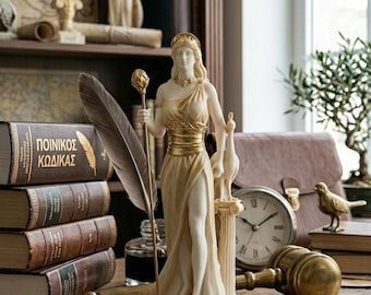 Hera Statue, Queen of the Olympian Gods, Greek Goddess Juno Sculpture, Ancient Mythology Figure, Marble Art, Classical Goddess Gift 8.8 in