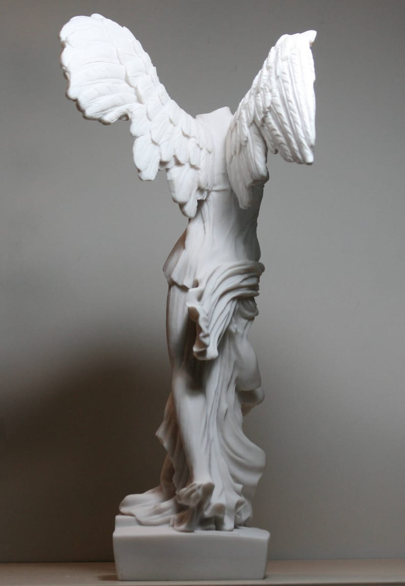 Winged Nike Victory of Samothrace Goddess Cast Marble Greek Statue Sculpture 14.17in 36 cm image 4