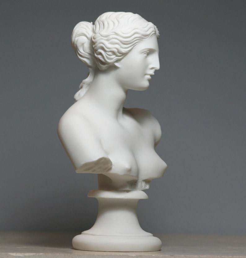 Bust Head Goddess Aphrodite of Milos Venus Alabaster Statue image 4.