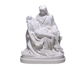 Michelangelo's Pietà Statue: Cast Marble Sculpture, Handmade in Greece