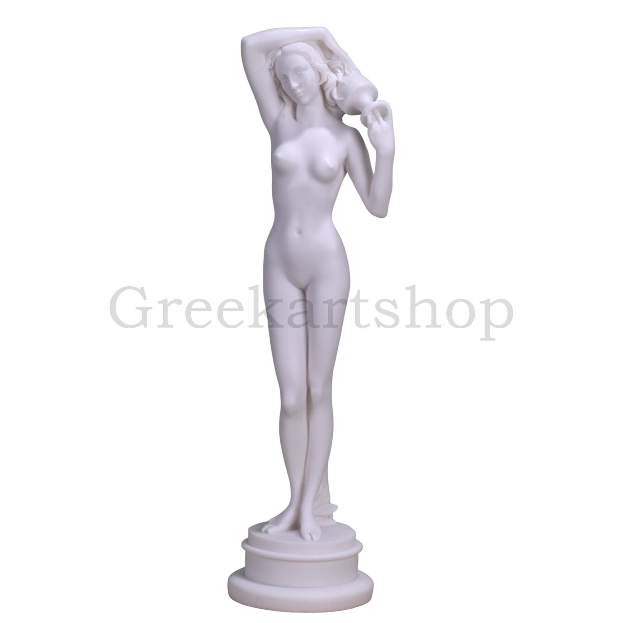 Nude Naked Female Woman Holding a Jug Cast Marble Greek Statue picture