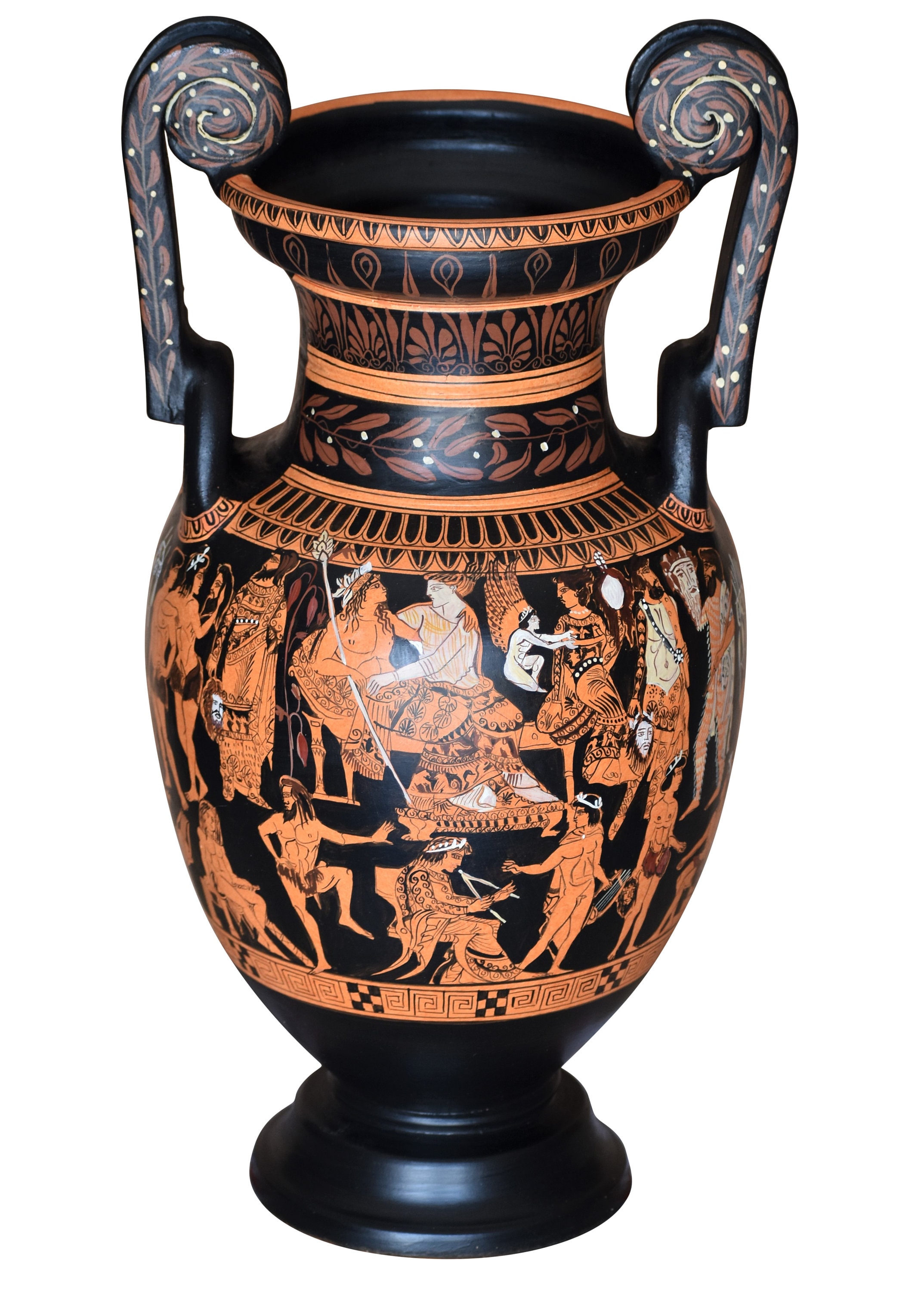 プロノモス・クラテル花瓶、古代ギリシャ陶器、高さ18インチの