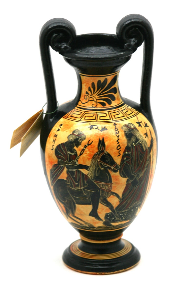Greek God Hermes & Dionysus Vase Pot Ancient Greek Ceramic Etsy