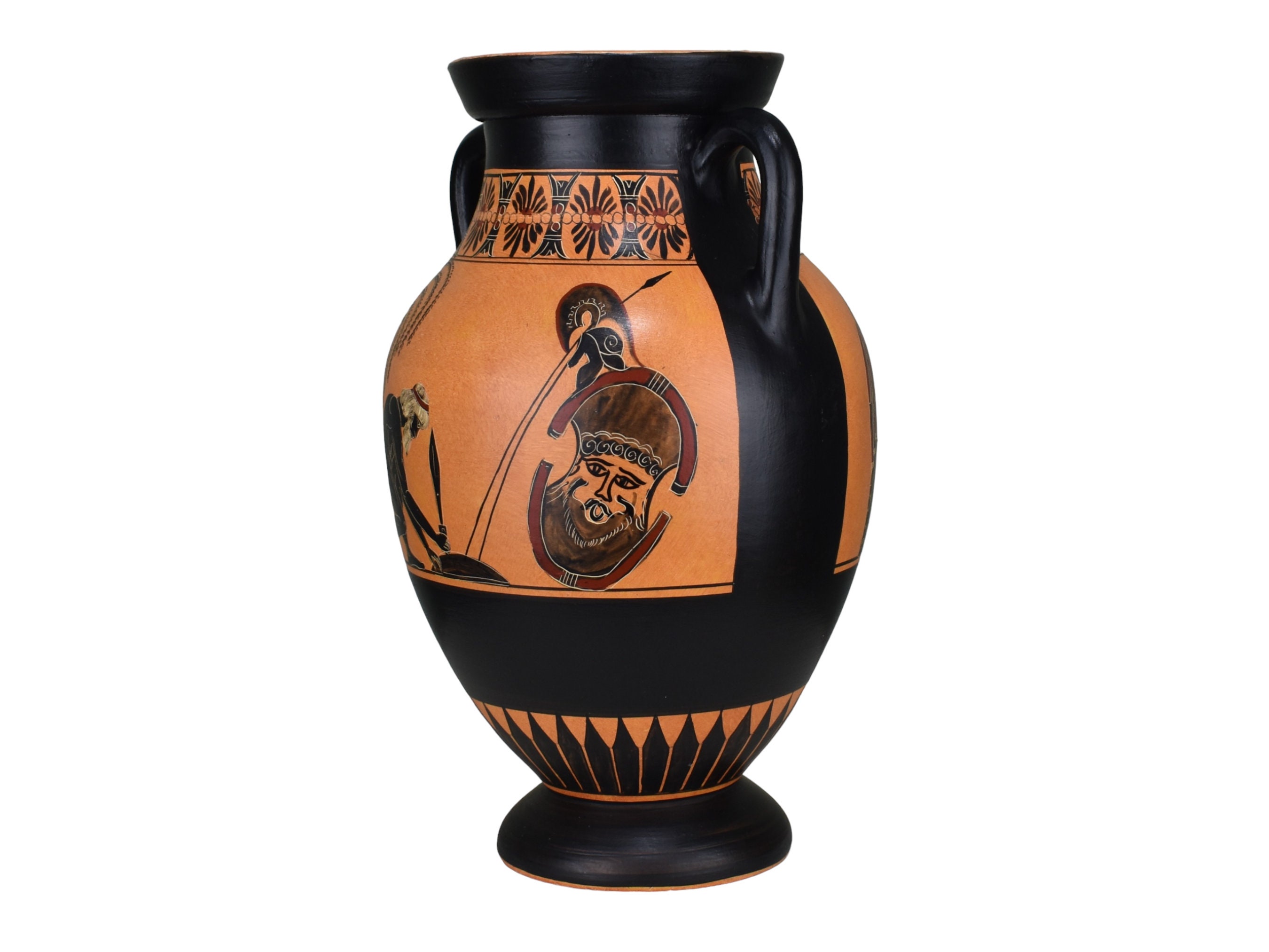 【送料無料・蔵出し】古代ギリシャ　花瓶　黒絵式陶器　ギリシャ陶器 送料無料・蔵出し】古代ギリシャ 花瓶 黒絵式陶器 ギリシャ陶器