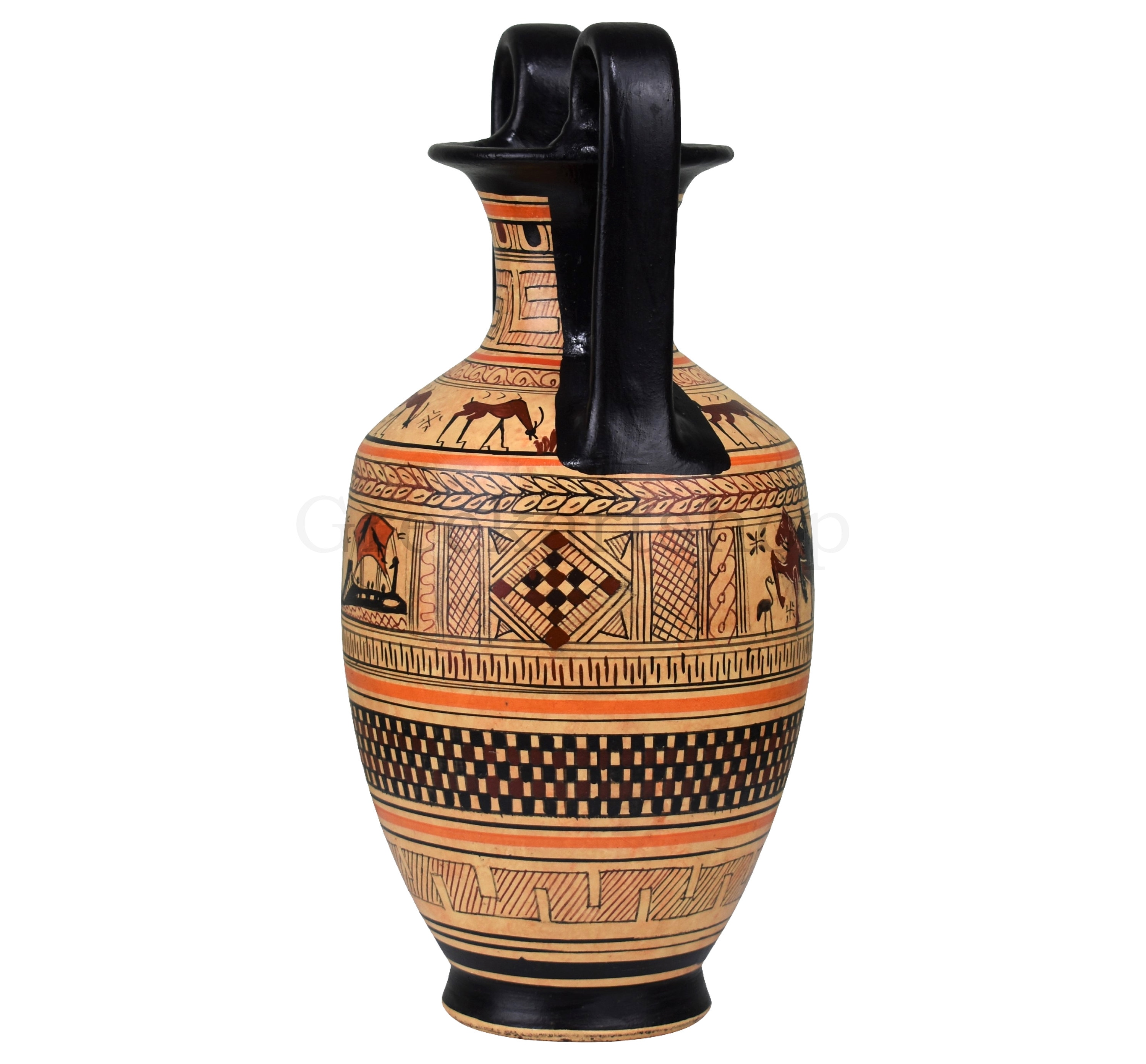 幾何学模様の花瓶 古代ギリシャの陶器 アンフォラ 芸術 陶器 ギリシャ