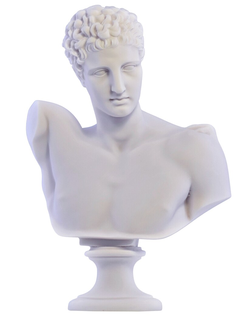 Hermes God Bust Head Greek Statue Sculpture Cast Marble Copy Etsy