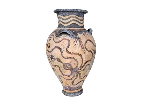 タコ ミノア文明の花瓶 ヒュドリア 古代ギリシャ クレタ島 陶器 絵画