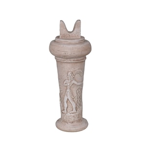 small minoan column prince of lilies and  Bull horns symbol Cretan Minoan culture knossos statue sculpture cast stone