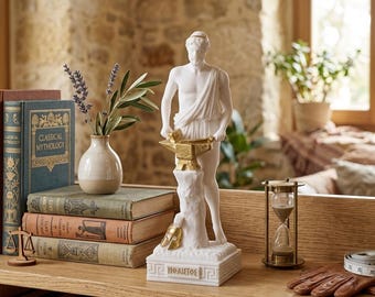 Hephaestus Vulcan Statue, Greek God of Fire and Artisans cast marble Sculpture, Ancient Mythology Decor, Blacksmith Craftsmanship Gift