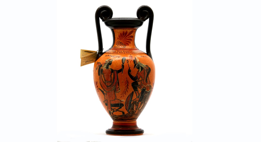 Greek Goddess Aphrodite & God Hermes Vase Pot Ancient Greek - Etsy