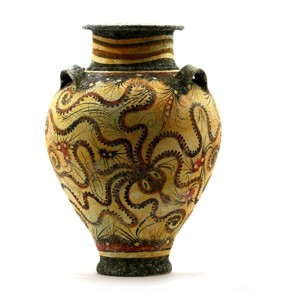 Minoan Vase Pottery Painting Octopus Ancient Greek Crete Ceramic Knossos