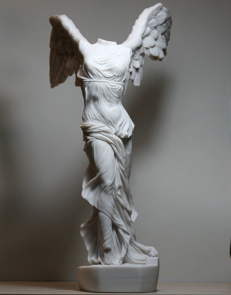 Winged Nike Victory of Samothrace Goddess Cast Marble Greek Statue Sculpture 14.17in 36 cm image 2