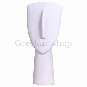 Cycladic Head Figurine Idol Cast Marble Greek Statue Sculpture Museum Copy