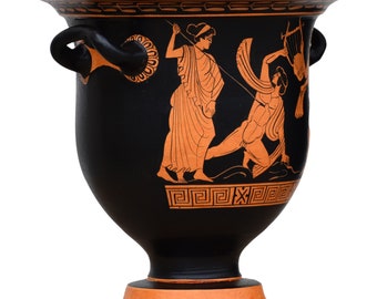 オルフェウスの死を描いたクラテル型花瓶。古代ギリシャ陶器