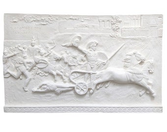 Triumph von Achilles Hector Körper Relief Fries Kunststein Griechische Skulptur Wand Dekor