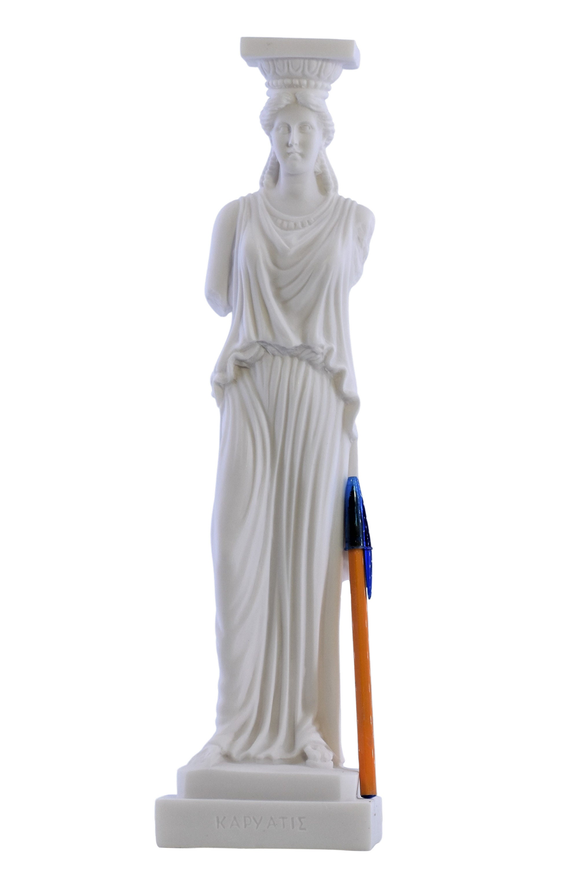 Statue Cariatide Erechtheion Athènes – Alabastre Moulé, Faite Main En Grèce, Neuve