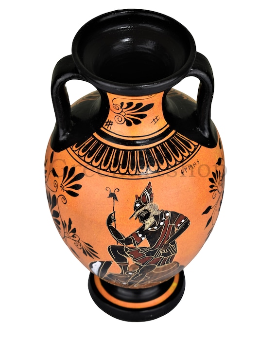 アンフォラ シシュポスの神話 花瓶 アンフォラ ペルセポネと神ヘルメス