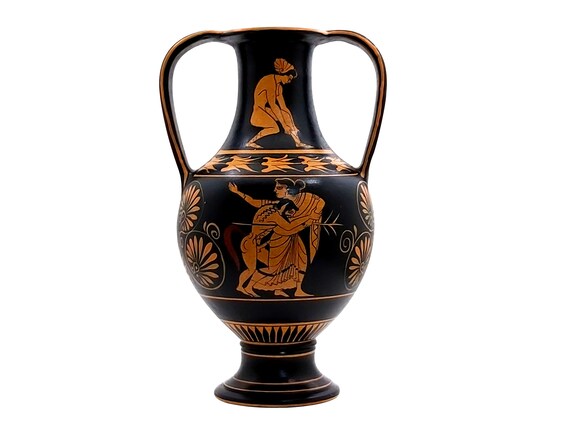 古代ギリシャのアンフォラ壺、マイナドとサテュロス、紀元前525～515年
