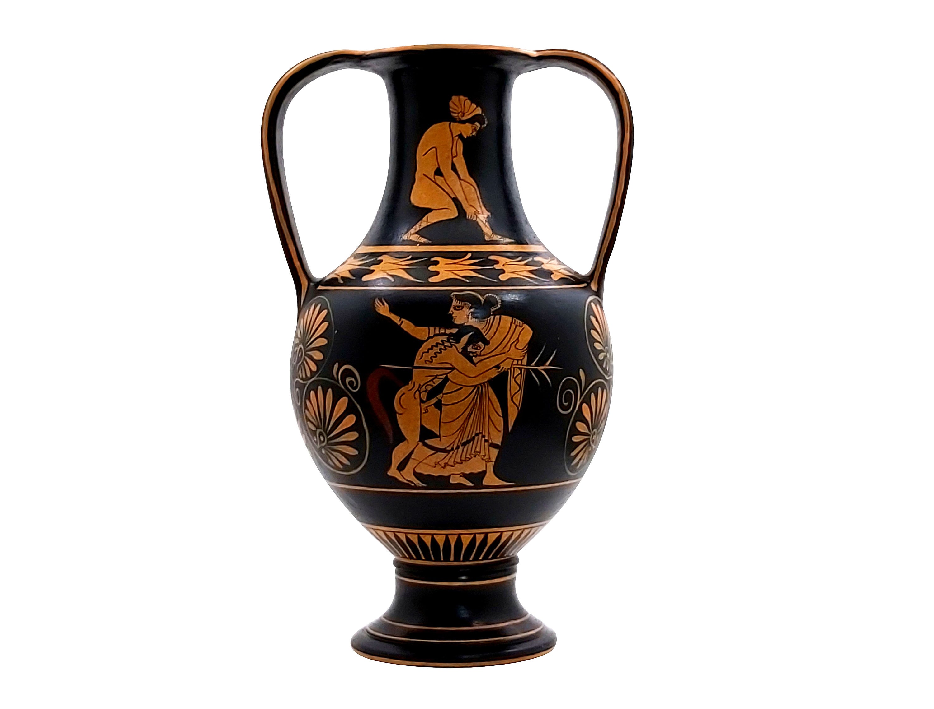 古代ギリシャのアンフォラ壺、マイナドとサテュロス、紀元前525～515年