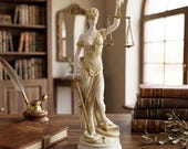 テミス像 35cm、ギリシャの正義の女神の彫刻、盲目の正義の法律ギフト