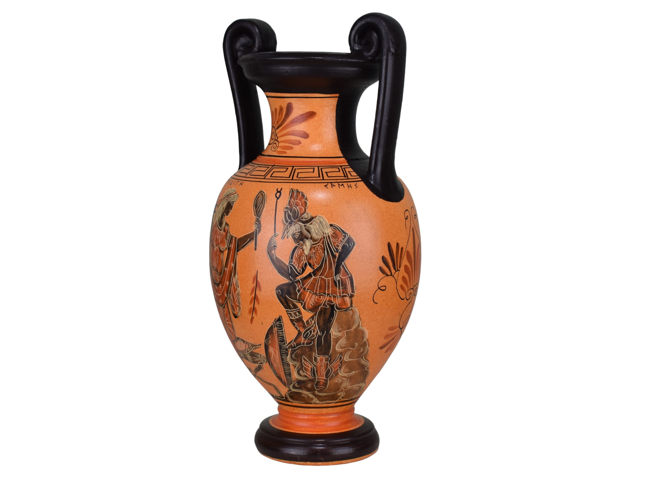 ギリシャの女神アフロディーテと神ヘルメスの花瓶 古代ギリシャの陶器