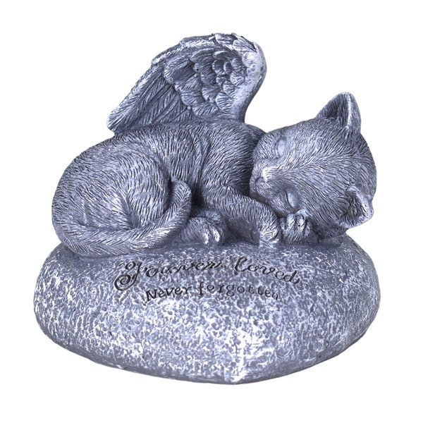 angel cat pet memorial grave marker Statue Sculpture resin