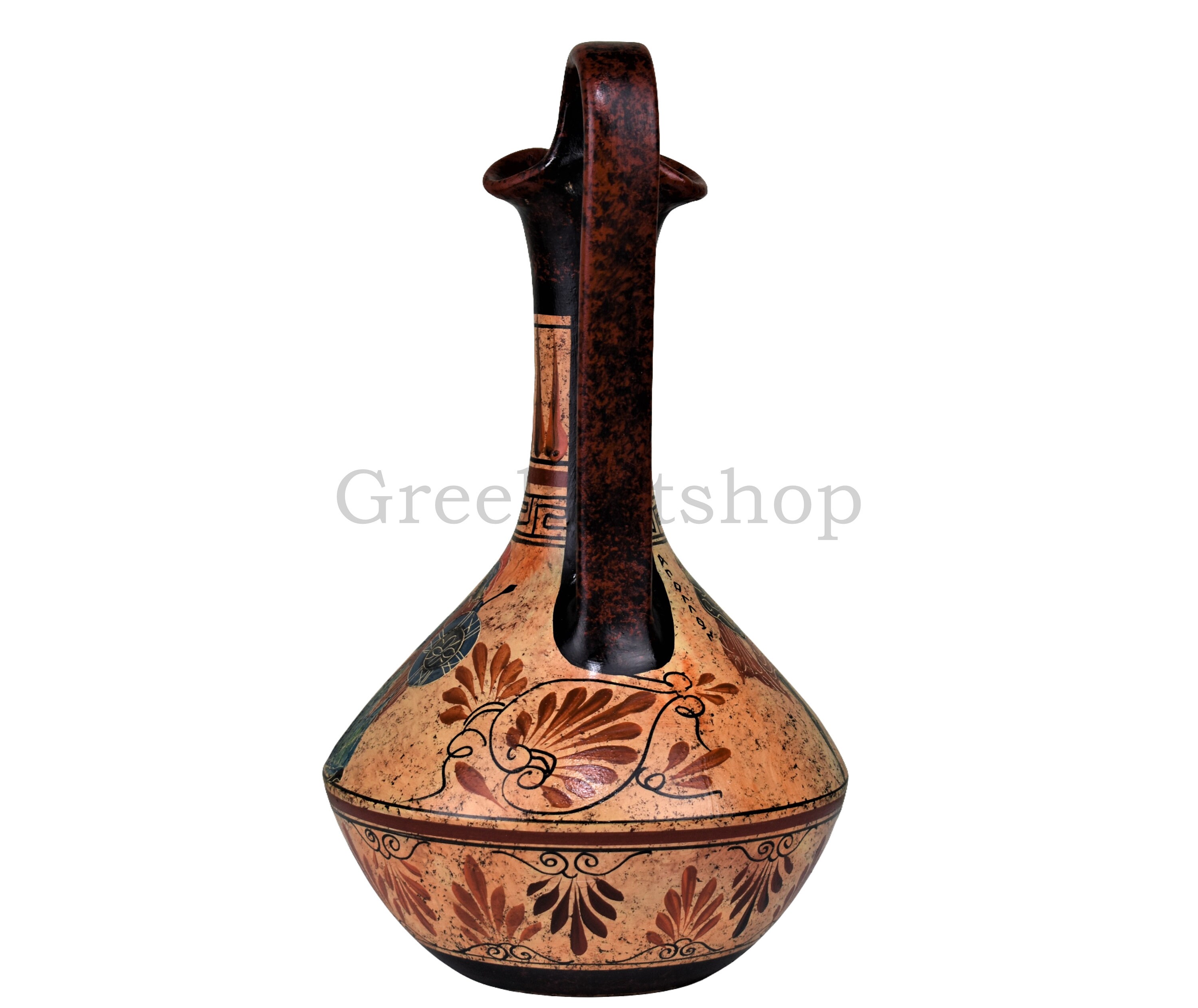 女神アテナと神アポロ ラギノスの花瓶 古代ギリシャの陶器 陶磁器