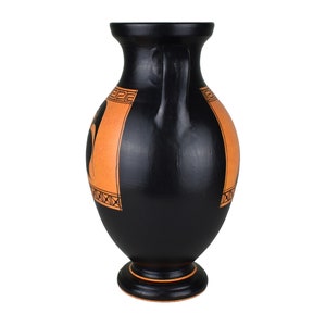 Amphora with Greek Spartan helmet lambda symbol Vase Ancient Greek Pottery Ceramic image 2