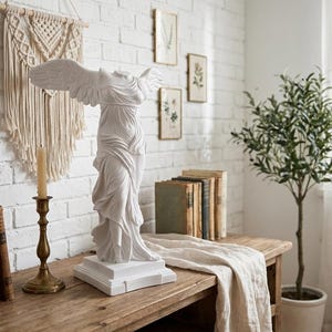 Nike of Samothrace Winged Victory  goddess Cast Marble Greek Statue Sculpture 23.6 inches