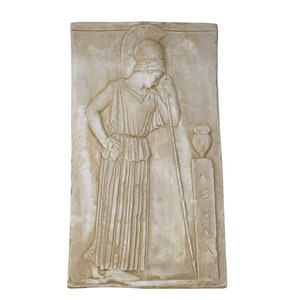 Żałoba Ateny Minerwy greckiej bogini tablica relief fryz dekoracja muzeum kopia rzeźba odlew kamień